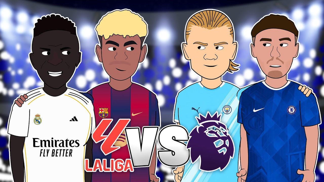 LaLiga vs Premier League All Stars Match 🔥 (Cartoon Animation)
