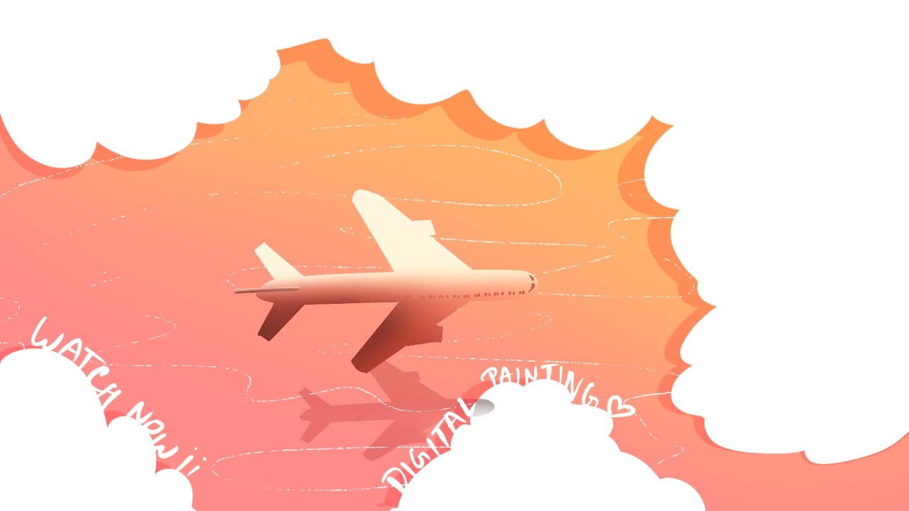 A Peaceful Flight through a warm Sky ✈️ | A Calm Speed paint | Digital painting