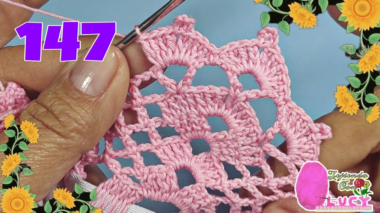 PUNTILLA 147/ UNA SOLA VUELTA. FÁCIL  Y BONITA. 🌸🌺🌼
