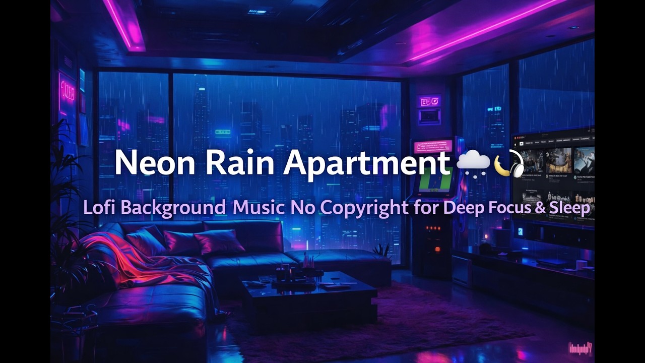 1️⃣ Neon Rain Apartment 🌧️🎧 | Lofi Background Music No Copyright for Deep Focus & Sleep
