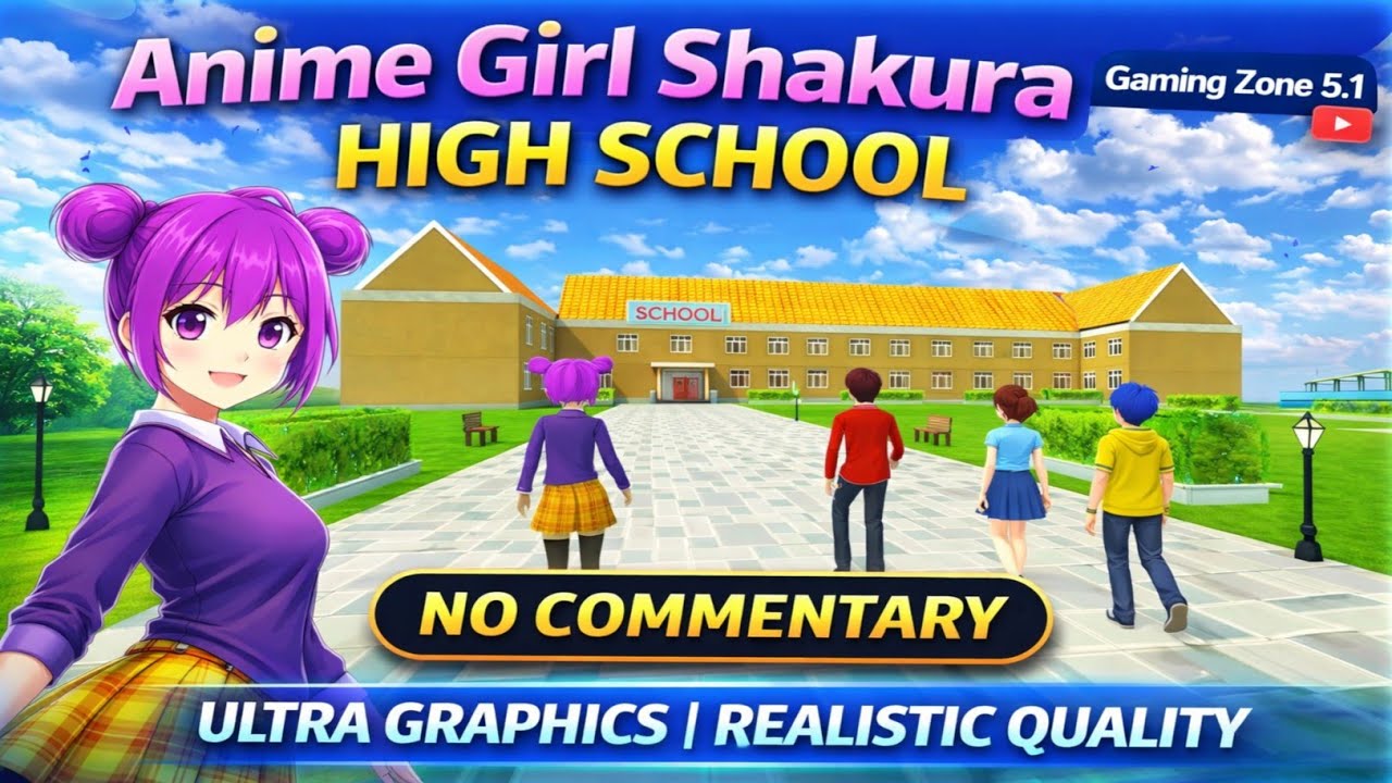 Anime Girl Sakura High School Gameplay | Ultra Graphics & Realistic Quality | No Commentary