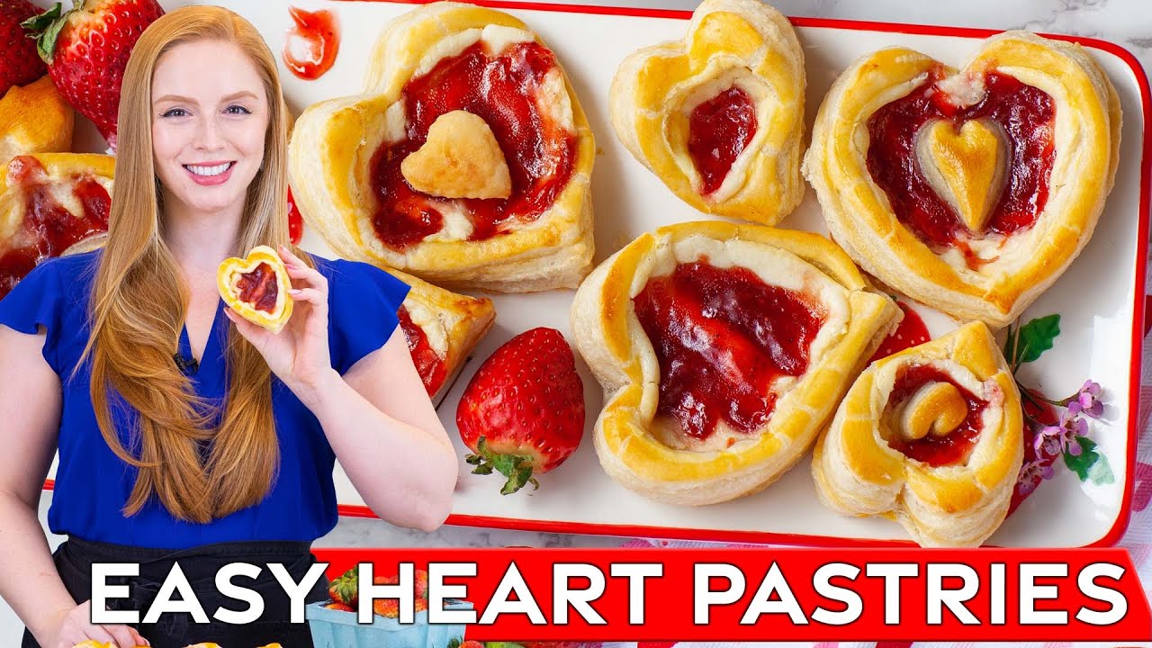 Easy Heart-Shaped Strawberry & Cream Puff Pastries