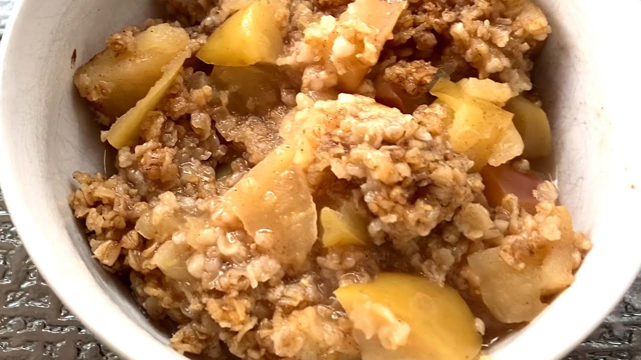 Instant Pot Apple Crisp Recipe - Healthy Gluten-Free Refined Sugar Free Apple Crumble Dessert