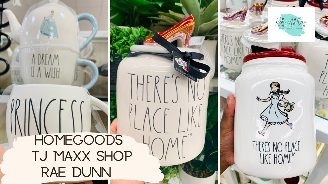 HOMEGOODS & TJ MAXX SHOP FOR RAE DUNN, RAE DUNN HUNTING, WIZARD OF OZ MUGS & CANISTERS, HOME DECOR