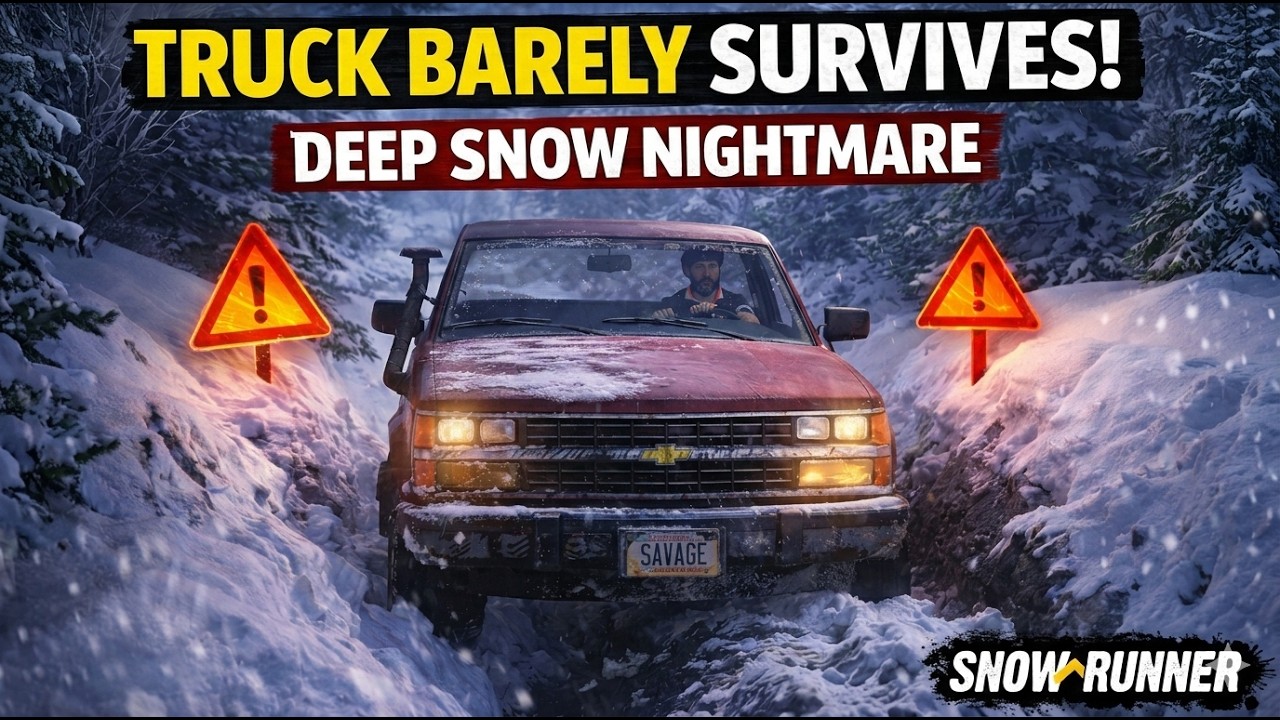 Chevy Truck Barely Survives | Deep Snow Nightmare | SnowRunner Gameplay