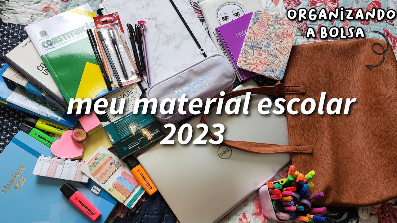 MEU MATERIAL ESCOLAR DE 2023 | mostrei tudo + unboxing ✨️