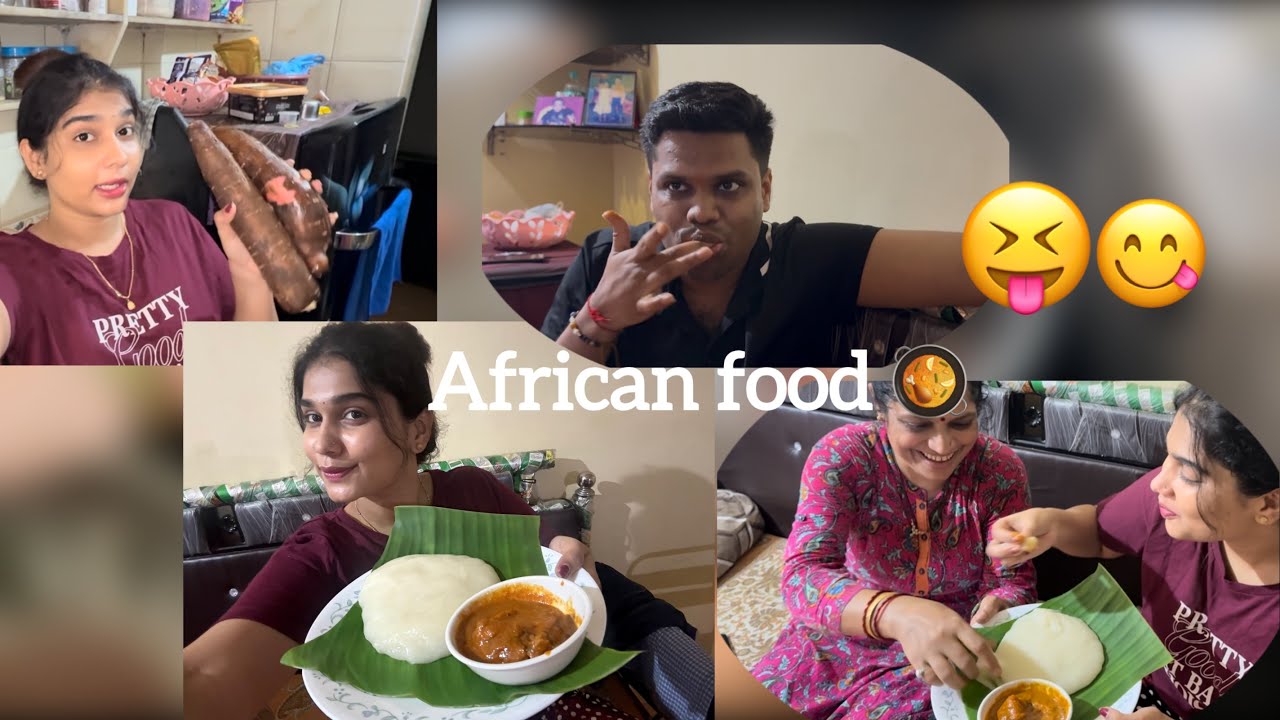 Trying  African food for the first time 😝😱👌||AnushkaSalian||#anushkasalian #tuluvlogs #fufu 