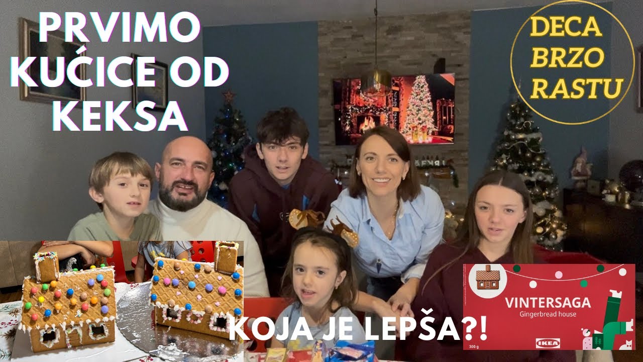 Pravimo NOVOGODIŠNJE KUĆICE OD KEKSA | ČIJA SE RASPALA?! KOJA JE LEPŠA?! DECA BRZO RASTU 