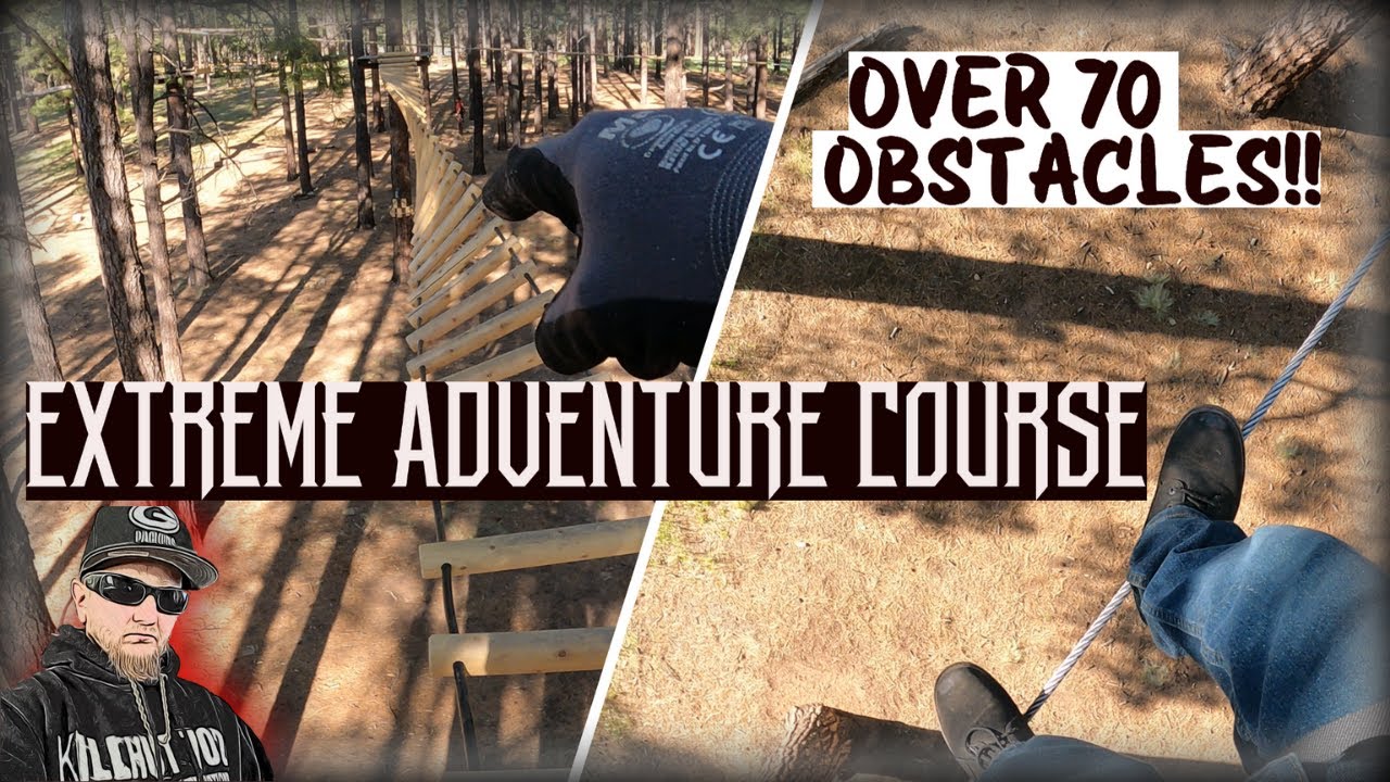Extreme Outdoor Adventure Course! Over 70 Obstacles!!  4K Gopro #extremesports #zipline