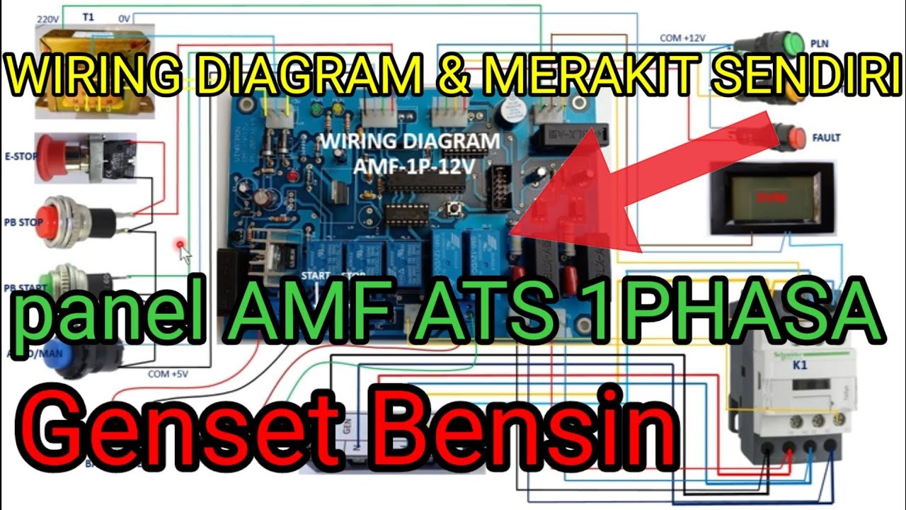 wiring diagram untuk merakit sendiri PANEL AMF ATS Genset Bensin 4,5KVA