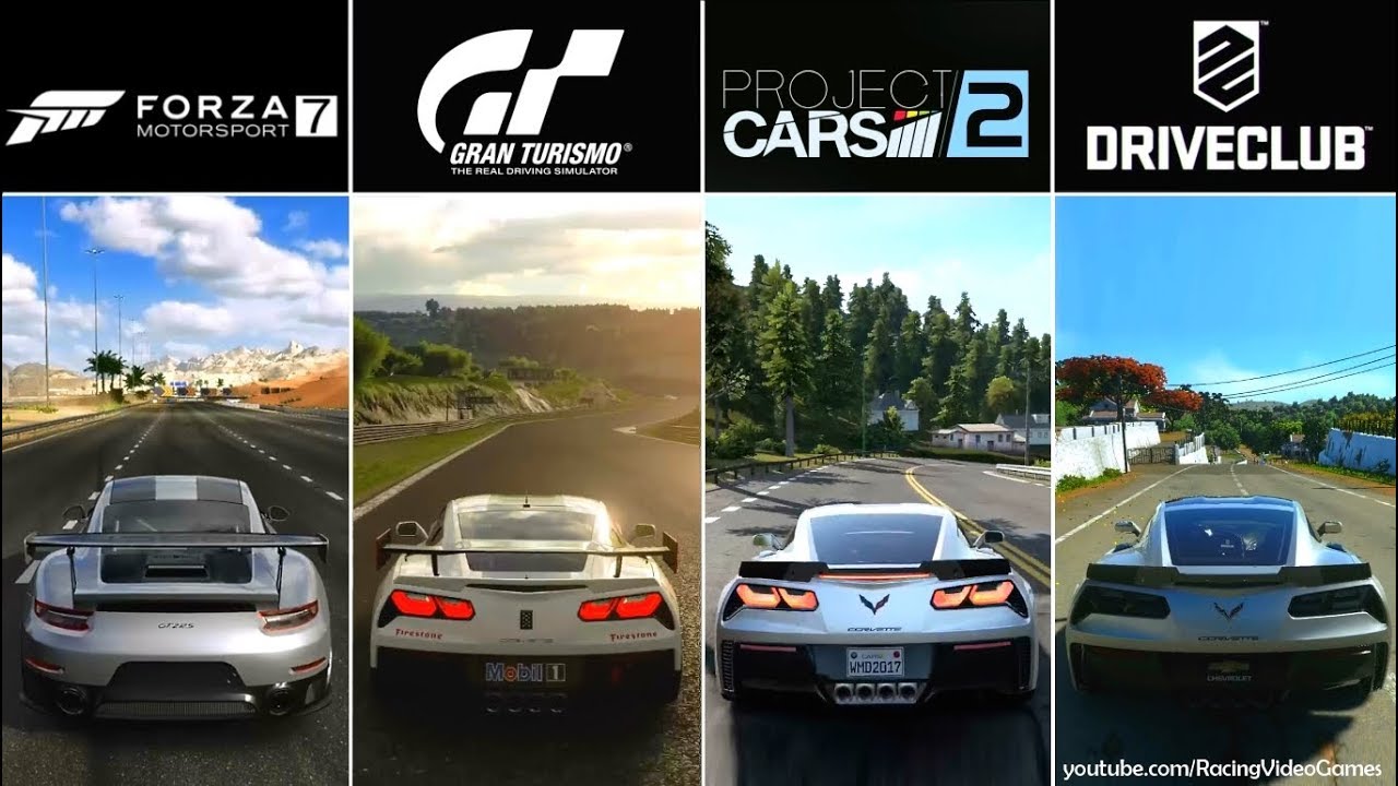 Forza 7 vs. Gran Turismo Sport vs. Project CARS 2 vs. DriveClub | Graphics, Rain Comparison PS4/Xbox