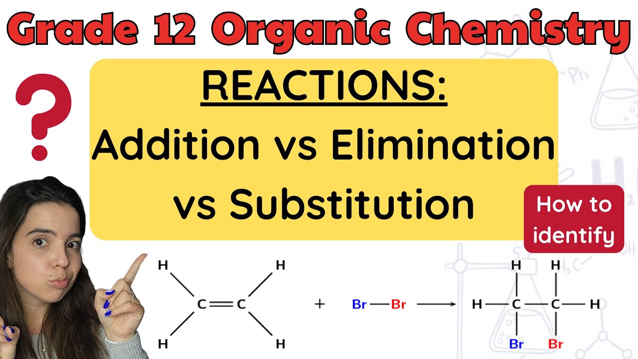 Organic Chemistry Reactions Addition vs Substitution vs Elimination: How to identify