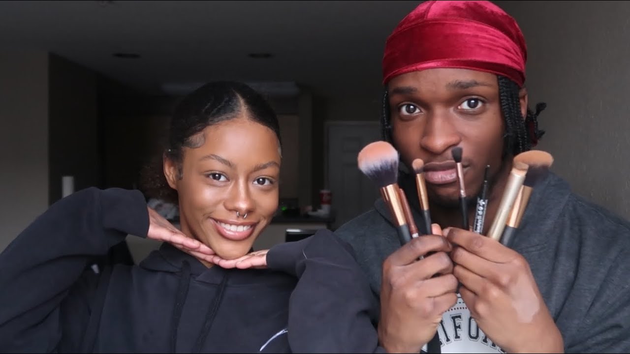 letting my boy bestfriend do my makeup!