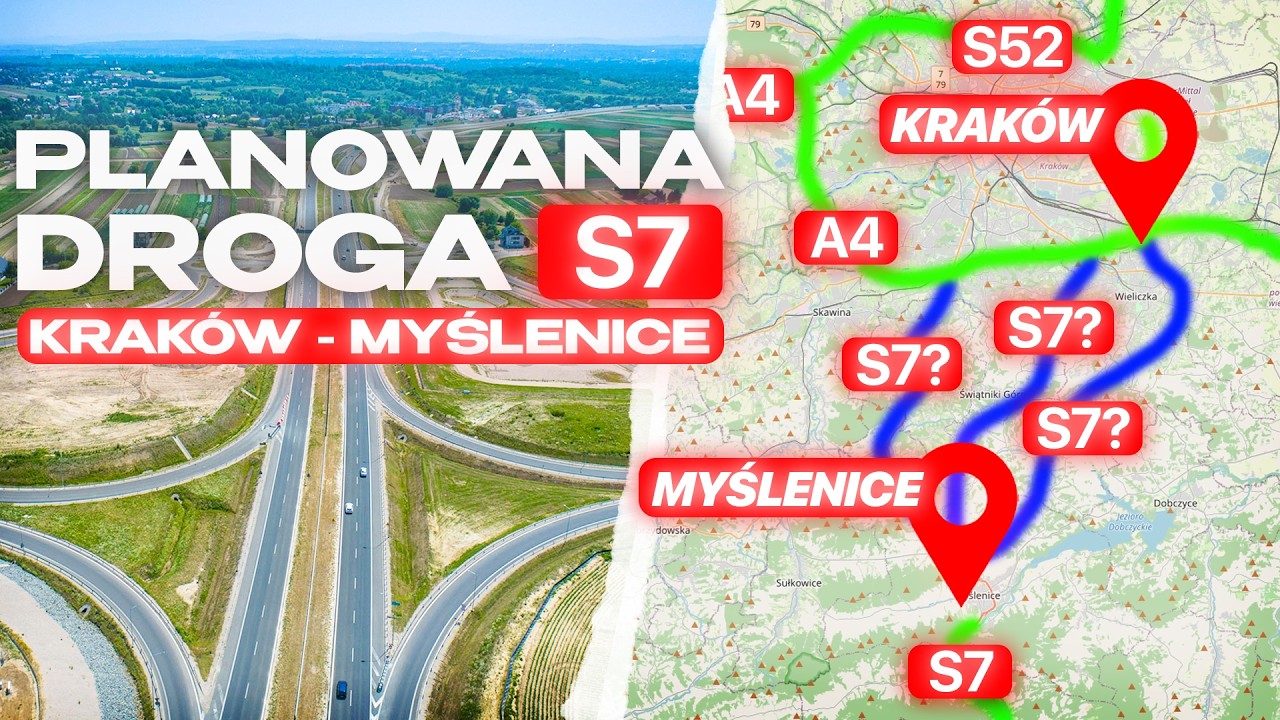 Droga ekspresowa S7 z Krakowa do Myślenic - warianty, problemy i błędy w analizie
