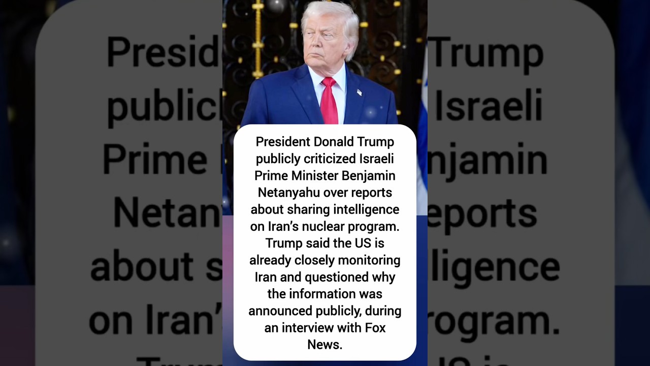 Trump Rebukes Netanyahu | Public Rift Emerges Over Iran Intelligence