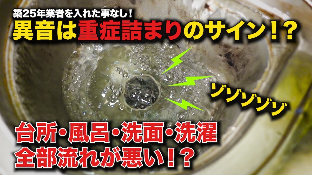 原因はどこに？築25年業者を入れた事なし！異音は重症詰まりのサイン！？【花のお掃除 #430】