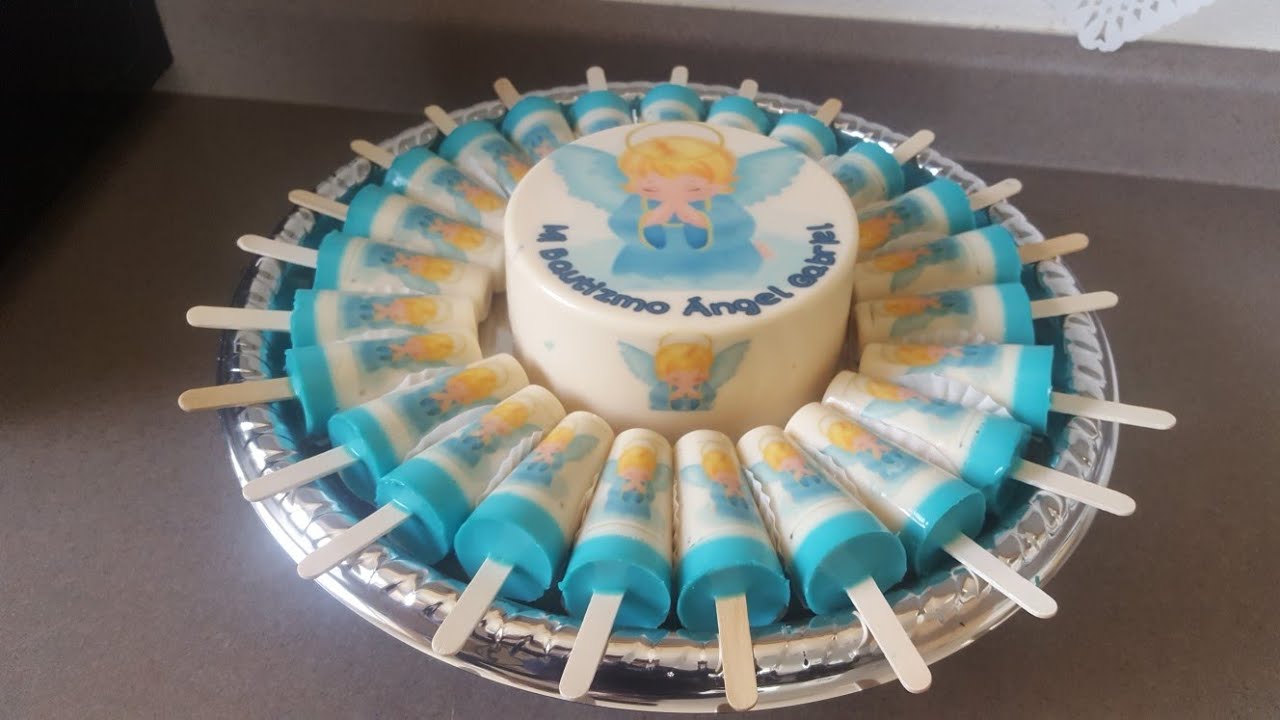 Gelatina y Gelapaletas con Transfer para Bautismo ☺😗