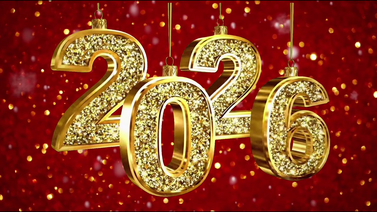 Новогодний фон 2026 футаж 1:10 (длительность 1 час 10 минут)