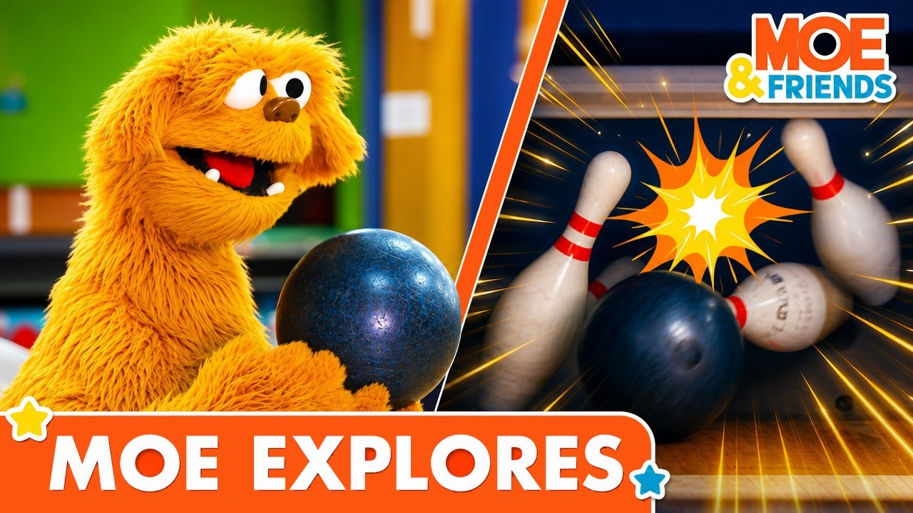 Moe Explores Bowling 🎳 | Kids Learn Strikes, Spares & Bowling Fun!