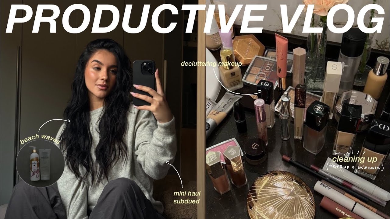 PRODUCTIVE  VLOG ✨  decluttering makeup & skincare, haul subdued, lavoro in negozio, chill & more!
