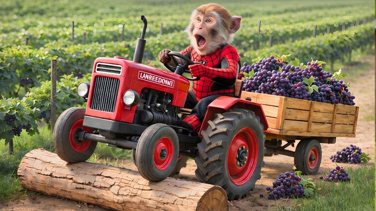 🐒💥NaNa Monkey unexpectedly encounters a flat tire | a clever idea comes to mind🧠🐒