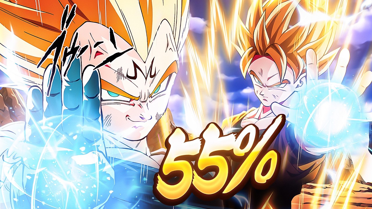 (Dokkan Battle) 55% LEVEL 1 LINKS LR MAJIN VEGETA + SSJ2 GOKU COMPLETE OVERVIEW & SHOWCASE!