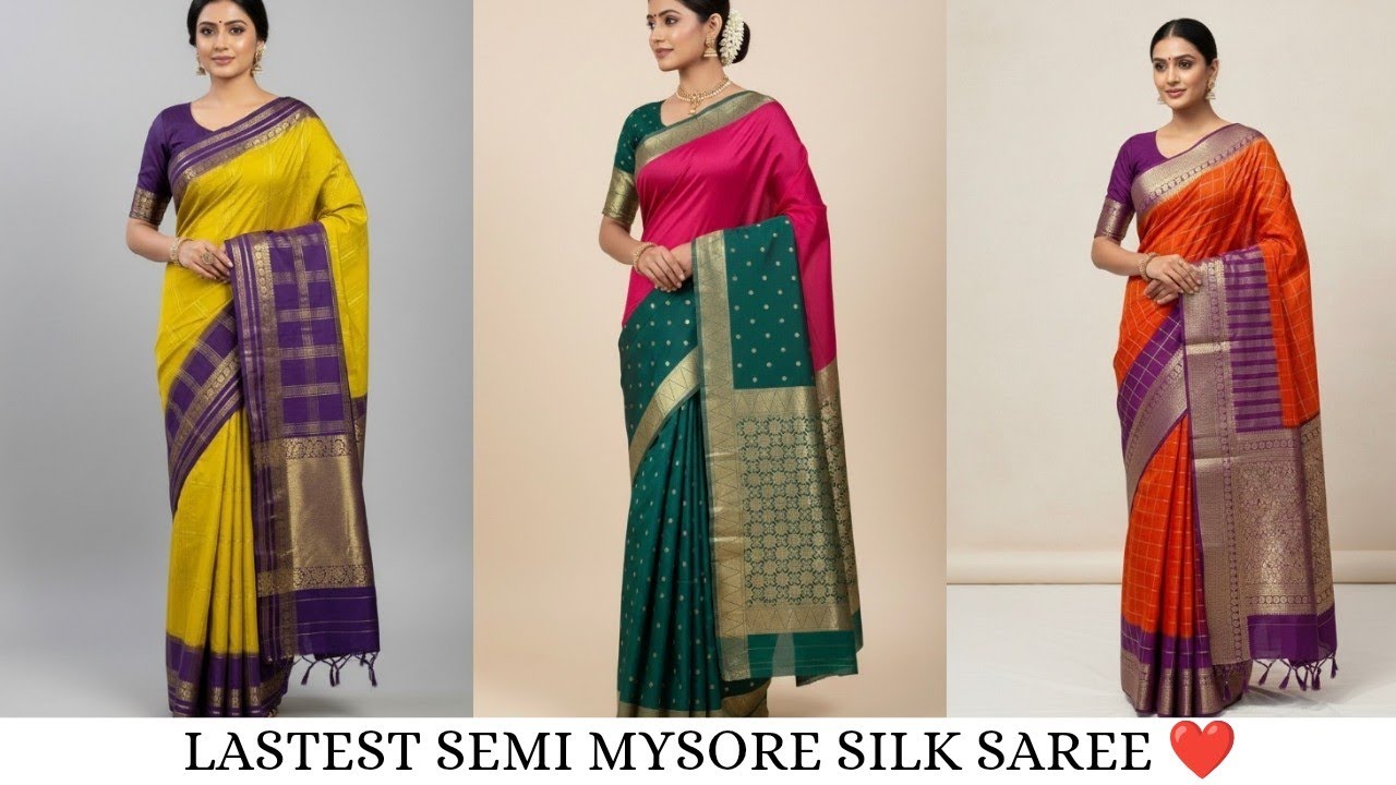 Latest semi Mysore silksaree 2026❤️
