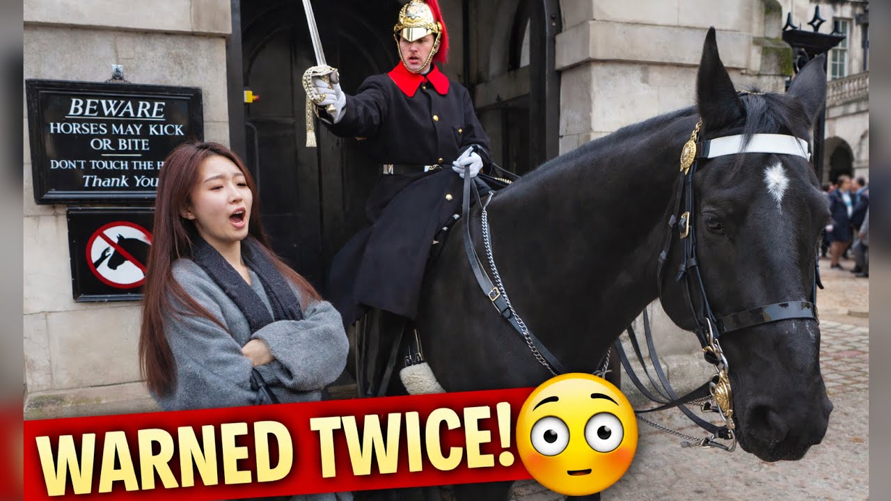 😱Unbelievably Disrespectful Tourist IGNORES King’s Guard’s Warning — TWICE!