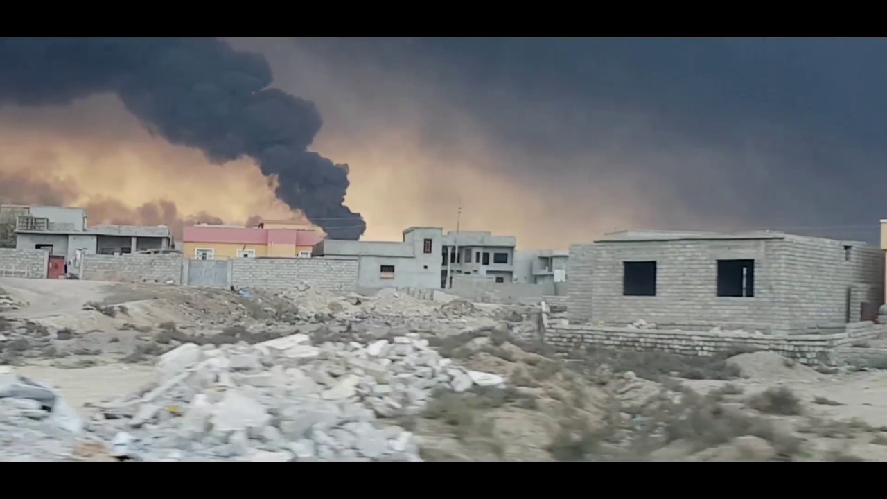 Burning oil wells, Iraq