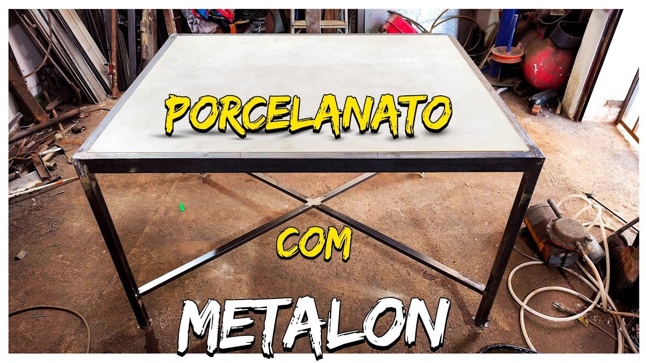 Essa Mesa &eacute; de Porcelanato e Metalon, e T&aacute; Vendendo Direto Aqui na Serralheria, Aprenda fazer Agora!