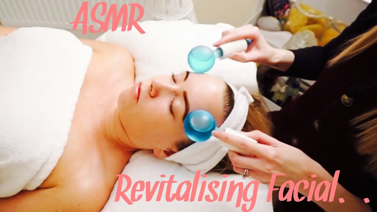 ASMR Revitalising facial with Ice Globes | tapping, head & face massage |  (soft spoken)