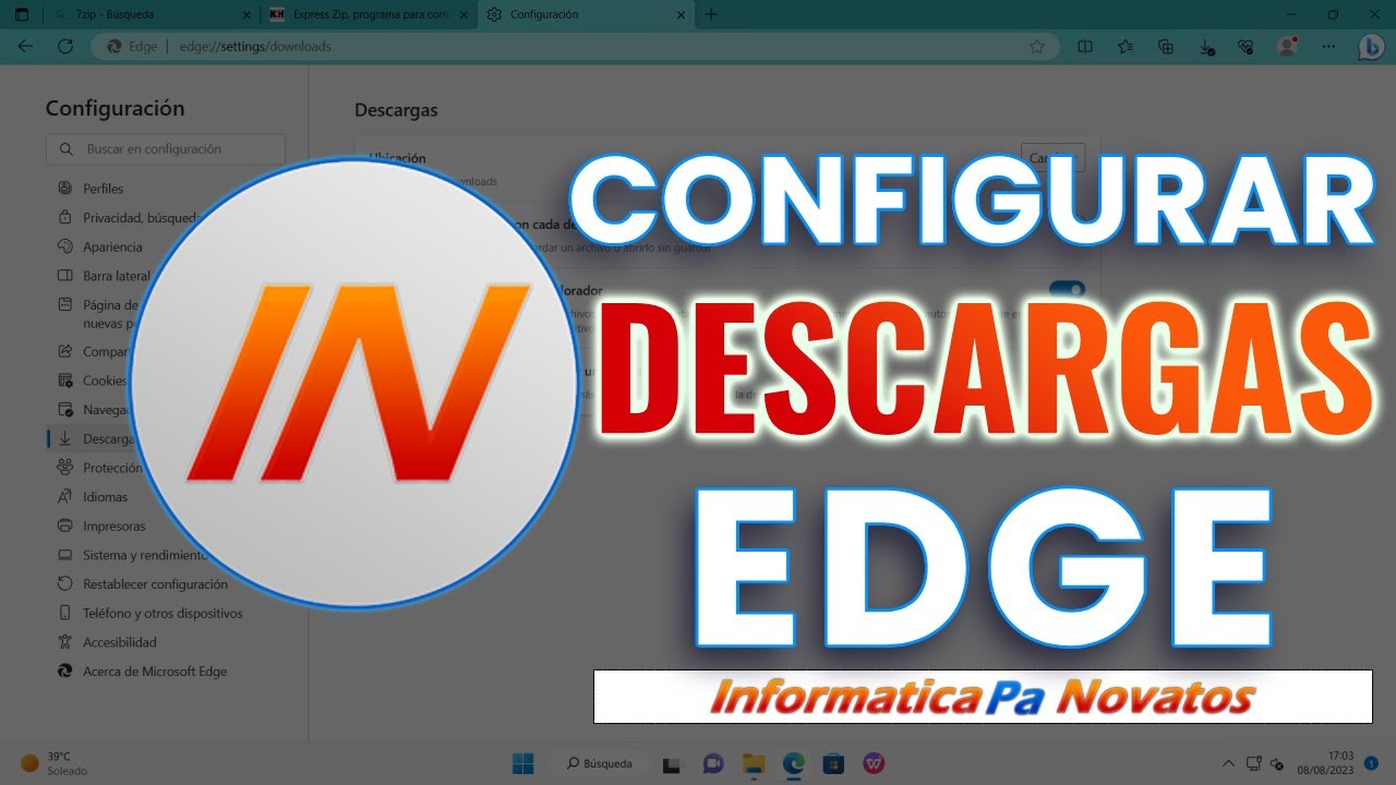Microsoft Edge - Configurar las descargas del navegador