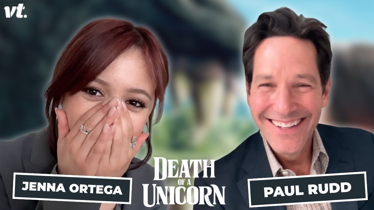Jenna Ortega & Paul Rudd On Swearing & Cool On-Screen Parents | Death Of A Unicorn Interview