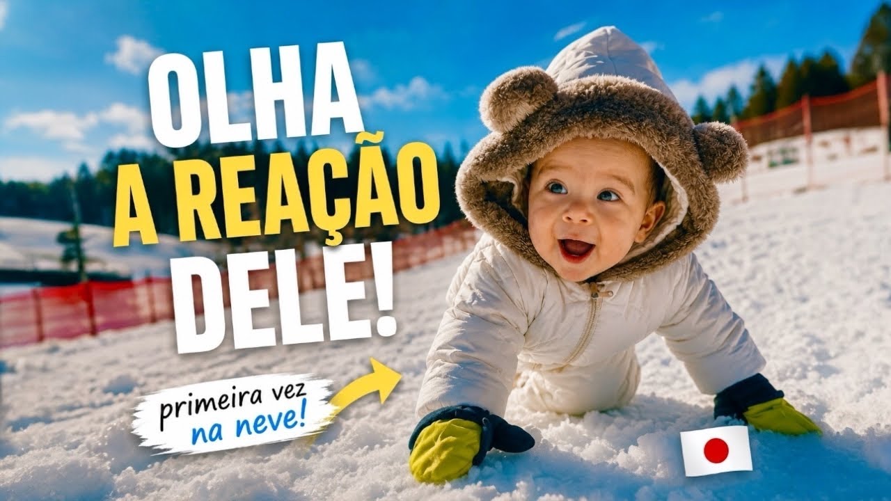 Primeira vez do nosso bebê na neve no Japão! Um dia mágico em família 🇯🇵