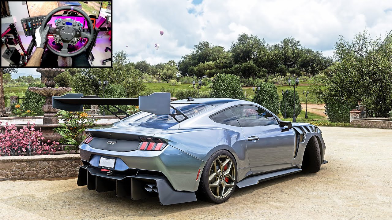 2024 Ford Mustang Dark Horse Drifting - Forza Horizon 5 Steering Wheel Gameplay