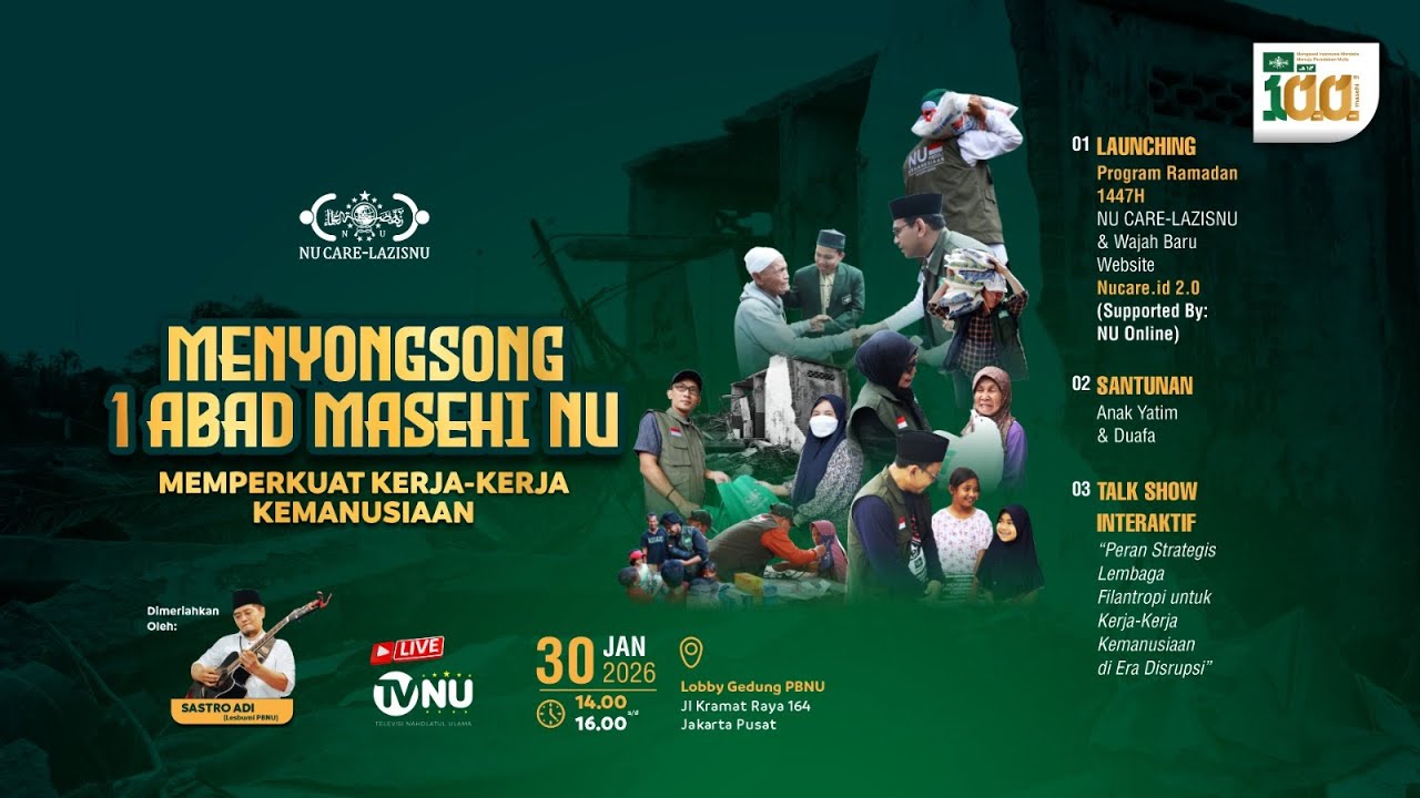 🔴 (LIVE) Menyongsong 1 Abad Masehi NU | Memperkuat Kerja-Kerja Kemanusiaan