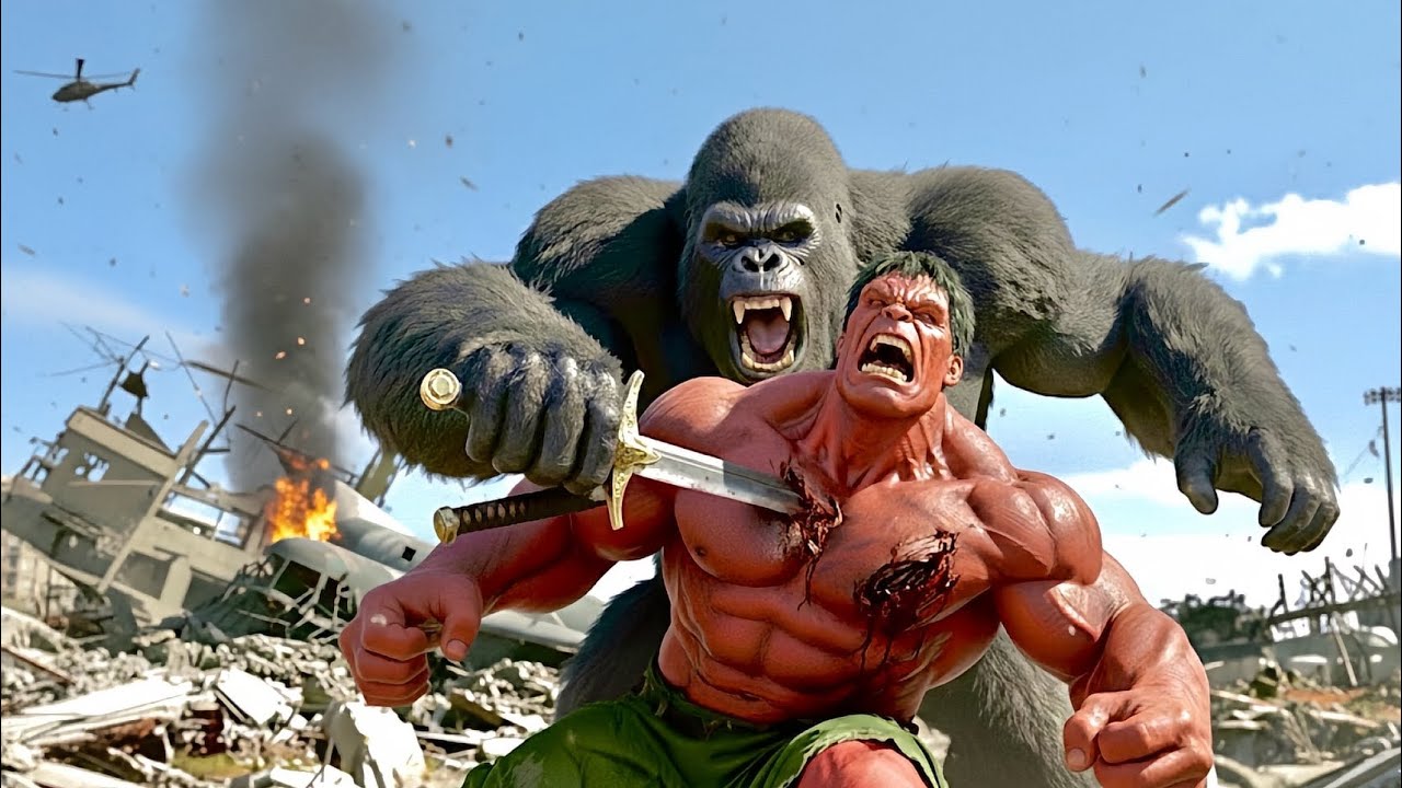 Red Hulk vs King Kong - From Plane Crash to City Destruction! 😱 Epic Fight