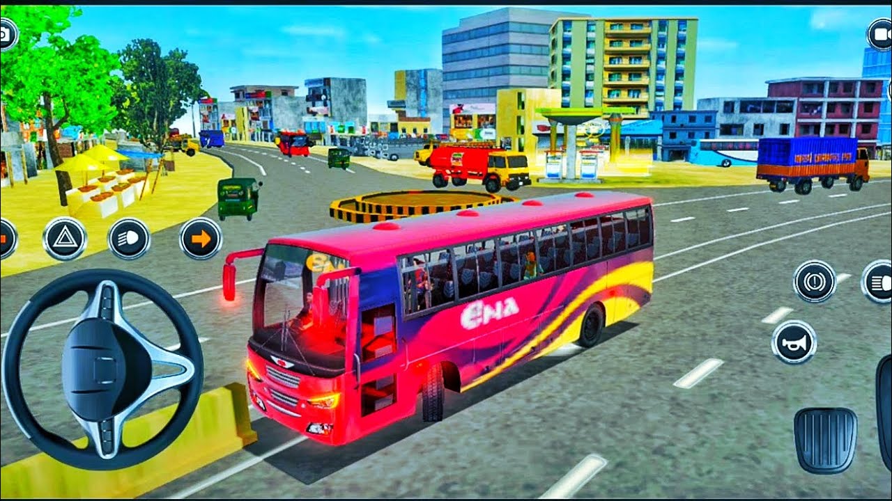 JESSORE TO  KHULNAPC game 😯#bussimulatorbangladesh 3DENA BUS driving 👈Highway public road jamuna😍