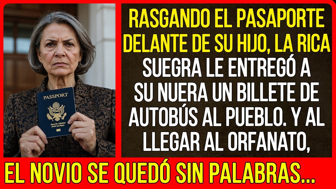 Rasgando el pasaporte delante de su hijo, la rica suegra le entregó a su nuera un billete de...