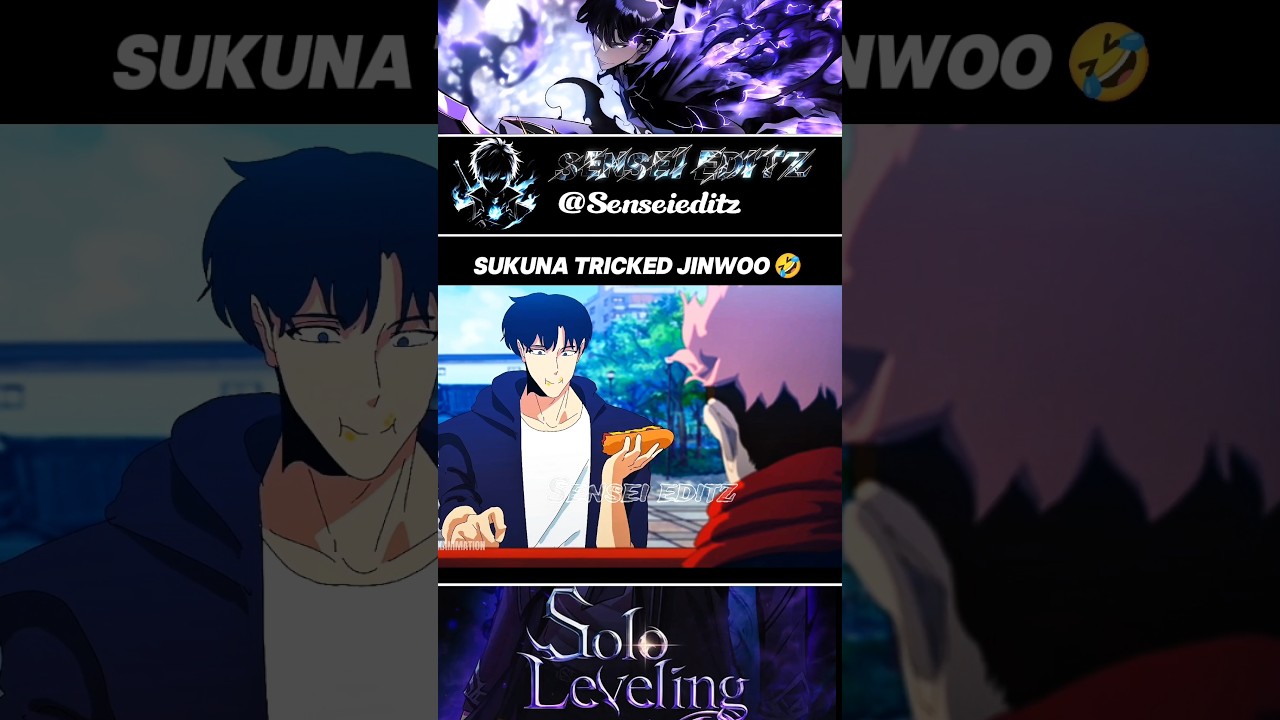 sukuna tricked jinwoo 🤣 #anime #sololeveling #jjk #short