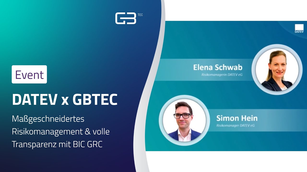 DATEV × GBTEC | Maßgeschneidertes Risikomanagement & volle Transparenz mit BIC GRC