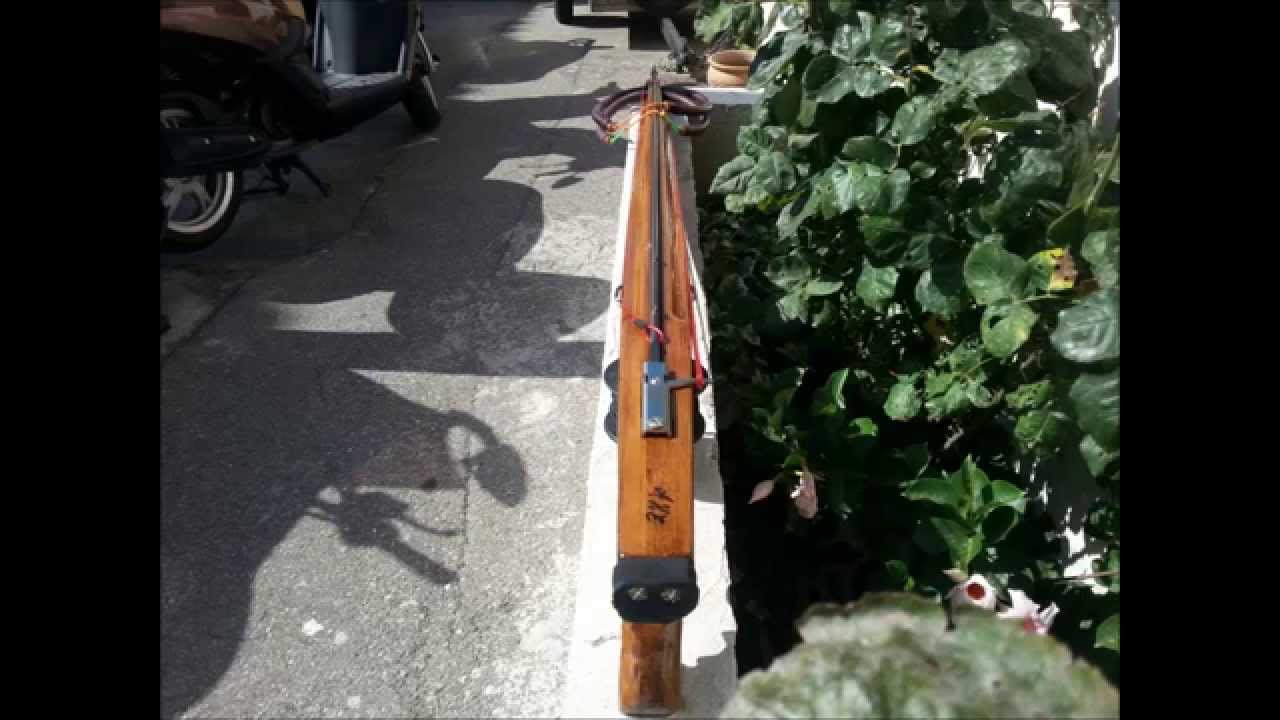 chasse sous marine fabrication arbalette 105 en teak