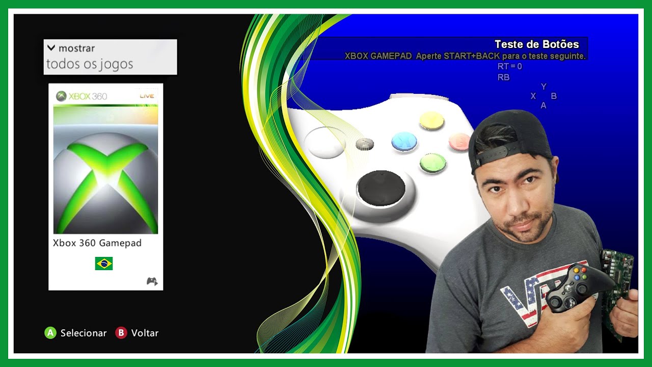 Xbox  360 GamePad - Teste seu controle direto do seu Xbox 360 RGH