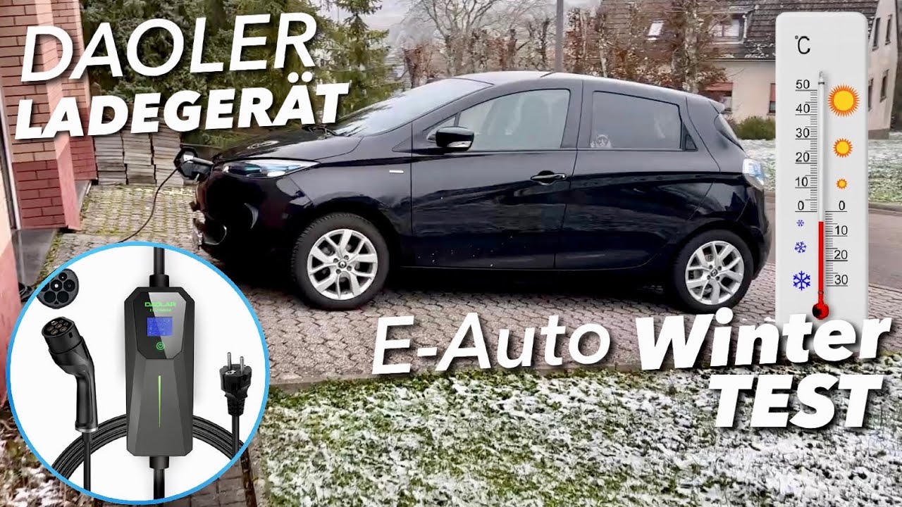 E-Auto Winter Road Trip mit dem DAOLER Ladegerät Schuko zu TYP 2 - Steckdosen laden bei Minusgraden