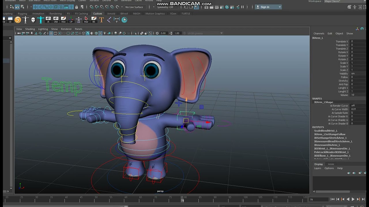 Cartoon Elephant Rig Preview