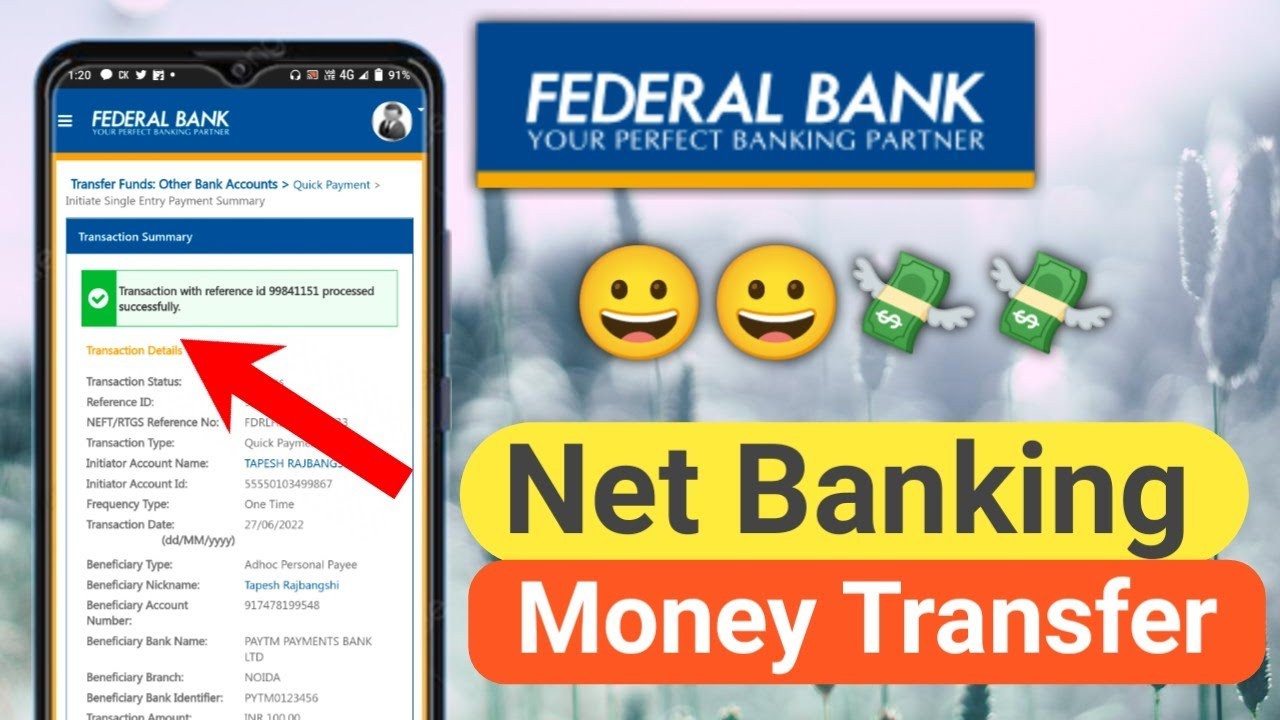 Federal Bank Net Banking Money Transfer Federal Bank Net Banking Paisa Transfer