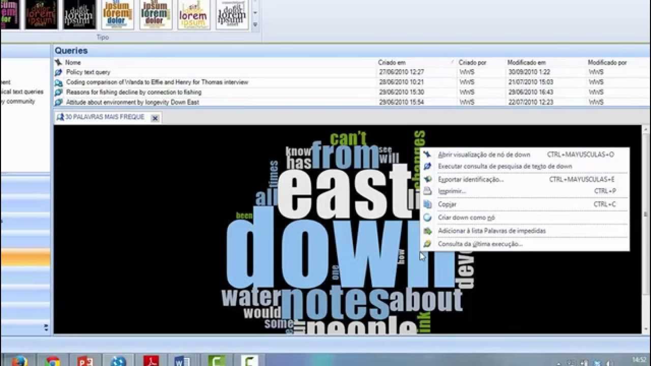 VIDEO 2 DE NVIVO - CONSULTA DE FREQUENCIA DE PALAVRAS