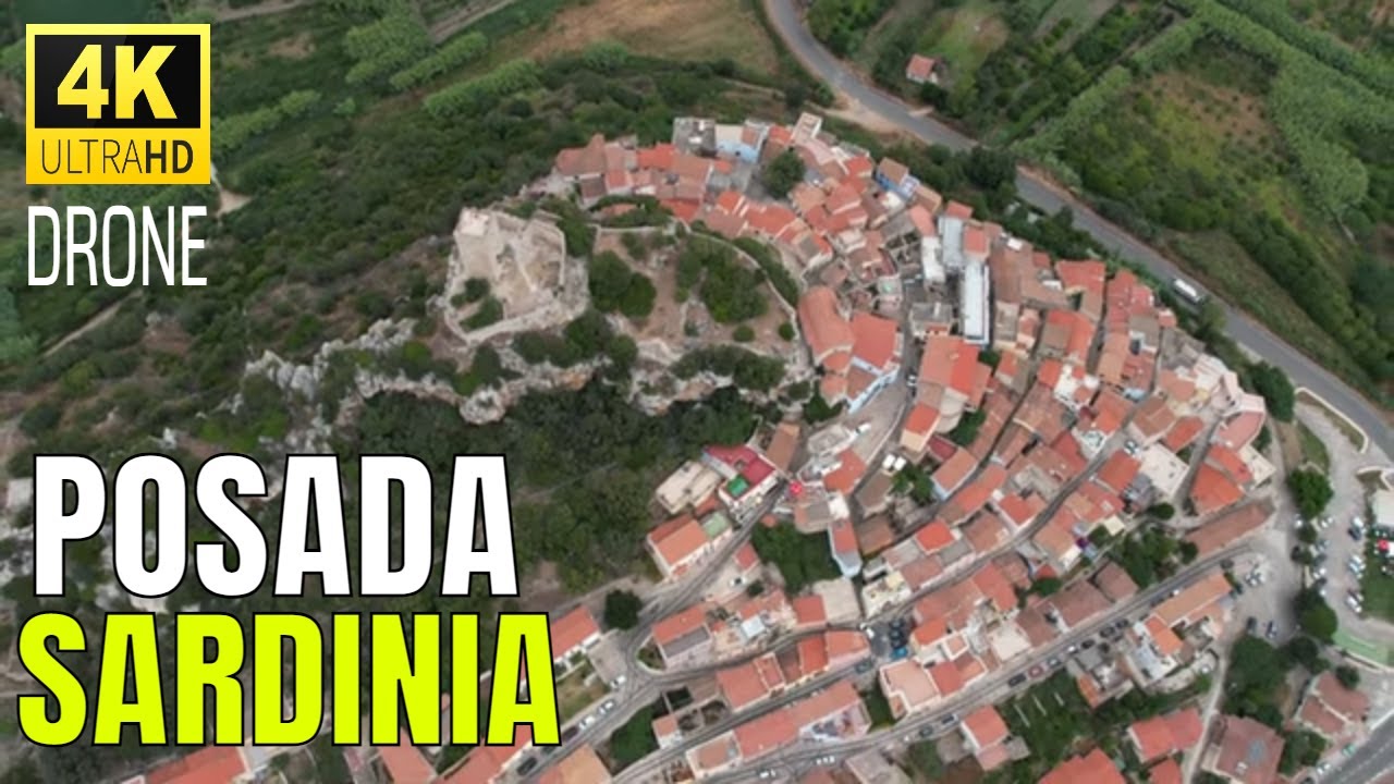 Posada, Sardinia. Castello della Fava (Bean Castle). As seen from drone. 2022