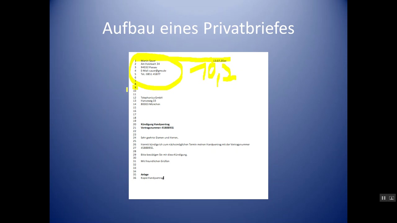 Allgemeine Korrespondenz Privatbrief