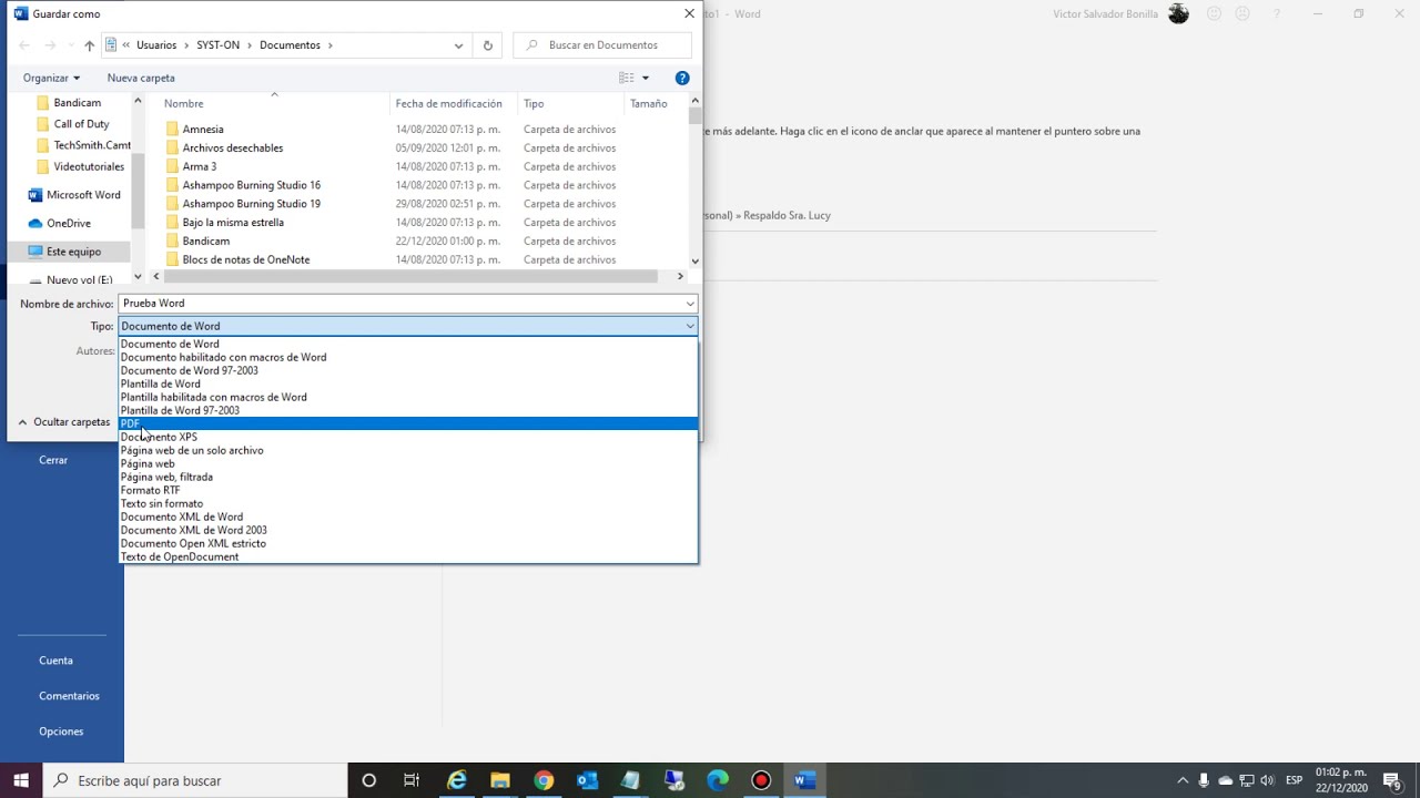 Convertir archivos de office a PDF sin programas externos